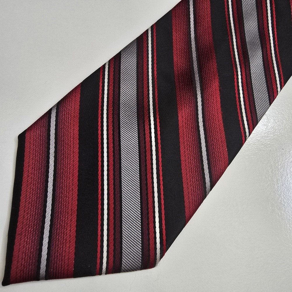 Pierre Cardin Men Neck Tie Striped Red White Valentines Standard Classic Elegant - Picture 1 of 5